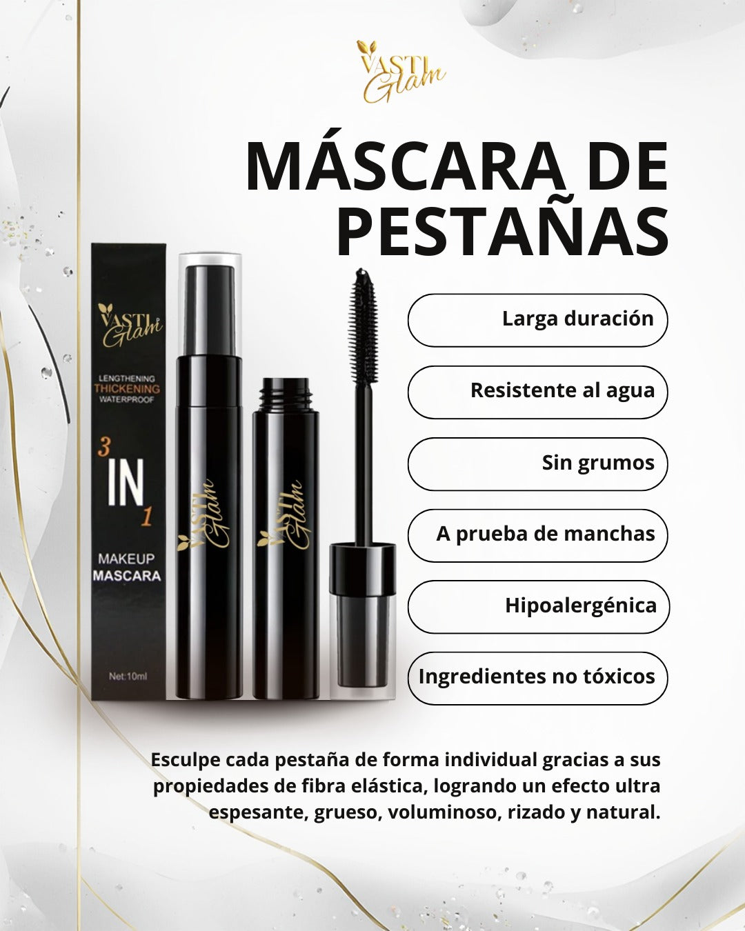 Máscara de Pestañas 3 en 1 – Vasti Glam